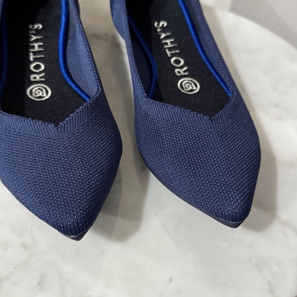 Rothy's The Point Maritime Navy Pointed Toe Slip On Shoes Washable Flats Size 7 - Picture 9 of 10